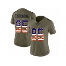 Women Nike San Francisco 49ers #95 Tank Carradine Limited Olive USA Flag 2017 Salute to Service NFL Jersey