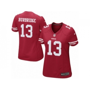 Women's Nike San Francisco 49ers #13 Aaron Burbridge Limited Red Team Color NFL Jersey