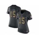 Women's Nike San Francisco 49ers #15 Pierre Garcon Limited Black 2016 Salute to Service NFL Jersey