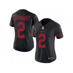 Women's Nike San Francisco 49ers #2 Blaine Gabbert Limited Black Rush NFL Jersey