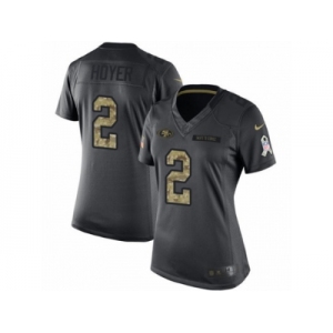 Women's Nike San Francisco 49ers #2 Brian Hoyer Limited Black 2016 Salute to Service NFL Jersey