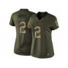 Women's Nike San Francisco 49ers #2 Brian Hoyer Limited Green Salute to Service NFL Jersey