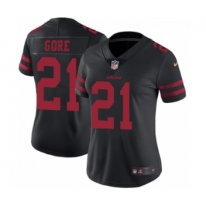 Women's Nike San Francisco 49ers #21 Frank Gore Black Vapor Untouchable Elite Player NFL Jersey
