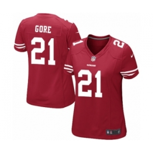 Women's Nike San Francisco 49ers #21 Frank Gore Game Red Team Color NFL Jersey
