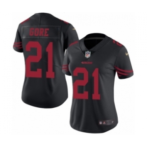 Women's Nike San Francisco 49ers #21 Frank Gore Limited Black Rush Vapor Untouchable NFL Jersey