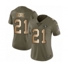 Women's Nike San Francisco 49ers #21 Frank Gore Limited Olive Gold 2017 Salute to Service NFL Jersey
