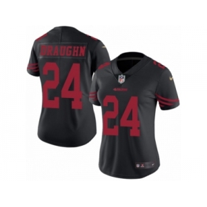 Women's Nike San Francisco 49ers #24 Shaun Draughn Limited Black Rush NFL Jersey