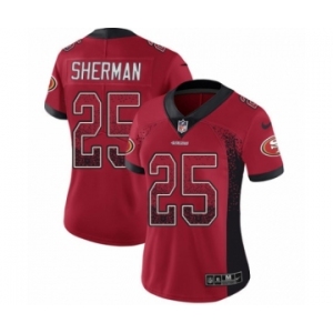 Women's Nike San Francisco 49ers #25 Richard Sherman Limited Red Rush Drift Fashion NFL Jersey