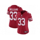 Women's Nike San Francisco 49ers #33 Joe Williams Vapor Untouchable Limited Red Team Color NFL Jersey