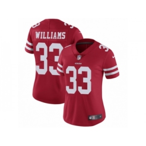 Women's Nike San Francisco 49ers #33 Joe Williams Vapor Untouchable Limited Red Team Color NFL Jersey