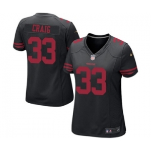 Women's Nike San Francisco 49ers #33 Roger Craig Black NFL Jersey