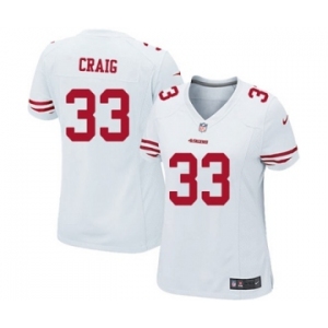 Women's Nike San Francisco 49ers #33 Roger Craig White NFL Jersey