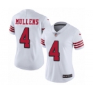 Women's Nike San Francisco 49ers #4 Nick Mullens Limited White Rush Vapor Untouchable NFL Jersey