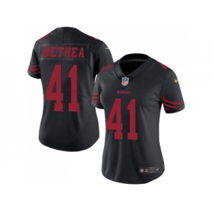 Women's Nike San Francisco 49ers #41 Antoine Bethea Black Stitched NFL Limited Rush Jersey