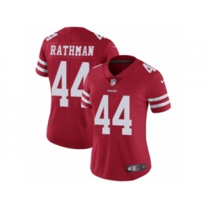Women's Nike San Francisco 49ers #44 Tom Rathman Vapor Untouchable Limited Red Team Color NFL Jersey