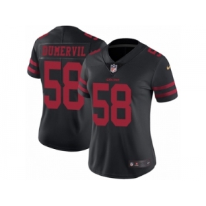 Women's Nike San Francisco 49ers #58 Elvis Dumervil Black Vapor Untouchable Limited Player NFL Jersey