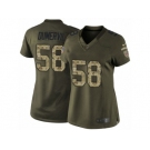 Women's Nike San Francisco 49ers #58 Elvis Dumervil Limited Green Salute to Service NFL Jersey