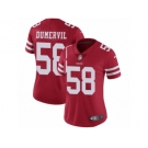 Women's Nike San Francisco 49ers #58 Elvis Dumervil Red Team Color Vapor Untouchable Limited Player NFL Jersey