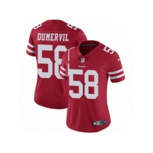 Women's Nike San Francisco 49ers #58 Elvis Dumervil Red Team Color Vapor Untouchable Limited Player NFL Jersey