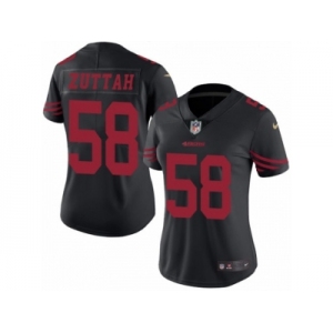 Women's Nike San Francisco 49ers #58 Jeremy Zuttah Limited Black Rush NFL Jersey