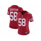 Women's Nike San Francisco 49ers #58 Jeremy Zuttah Vapor Untouchable Limited Red Team Color NFL Jersey