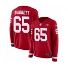 Women's Nike San Francisco 49ers #65 Joshua Garnett Limited Red Therma Long Sleeve NFL Jersey