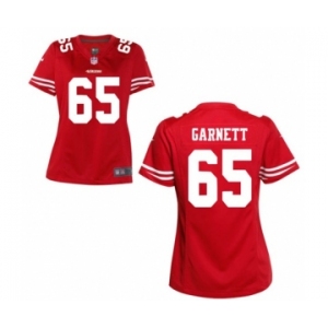 Women's Nike San Francisco 49ers #65 Joshua Garnett Red Team Color NFL Jersey
