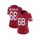 Women's Nike San Francisco 49ers #68 Zane Beadles Vapor Untouchable Limited Red Team Color NFL Jersey