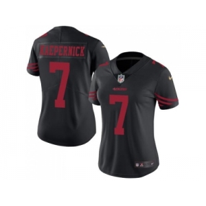 Women's Nike San Francisco 49ers #7 Colin Kaepernick Black Stitched NFL Limited Rush Jersey