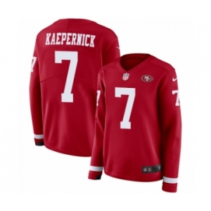 Women's Nike San Francisco 49ers #7 Colin Kaepernick Limited Red Therma Long Sleeve NFL Jersey