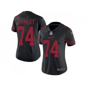 Women's Nike San Francisco 49ers #74 Joe Staley Black Stitched NFL Limited Rush Jersey