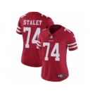 Women's Nike San Francisco 49ers #74 Joe Staley Vapor Untouchable Limited Red Team Color NFL Jersey