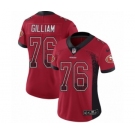 Women's Nike San Francisco 49ers #76 Garry Gilliam Limited Red Rush Drift Fashion NFL Jersey