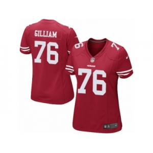 Women's Nike San Francisco 49ers #76 Garry Gilliam Limited Red Team Color NFL Jersey