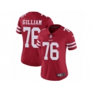 Women's Nike San Francisco 49ers #76 Garry Gilliam Vapor Untouchable Limited Red Team Color NFL Jersey