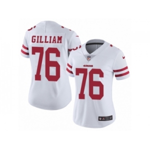 Women's Nike San Francisco 49ers #76 Garry Gilliam Vapor Untouchable Limited White NFL Jersey