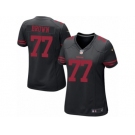 Women's Nike San Francisco 49ers #77 Trent Brown Limited Black Alternate NFL Jersey