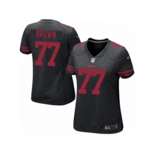 Women's Nike San Francisco 49ers #77 Trent Brown Limited Black Alternate NFL Jersey