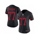 Women's Nike San Francisco 49ers #77 Trent Brown Limited Black Rush NFL Jersey