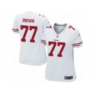 Women's Nike San Francisco 49ers #77 Trent Brown Limited White NFL Jersey