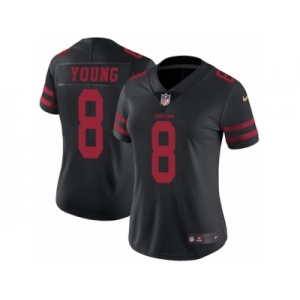 Women's Nike San Francisco 49ers #8 Steve Young Vapor Untouchable Limited Black NFL Jersey