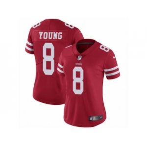Women's Nike San Francisco 49ers #8 Steve Young Vapor Untouchable Limited Red Team Color NFL Jersey