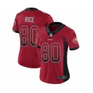 Women's Nike San Francisco 49ers #80 Jerry Rice Limited Red Rush Drift Fashion NFL Jersey