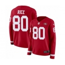 Women's Nike San Francisco 49ers #80 Jerry Rice Limited Red Therma Long Sleeve NFL Jersey