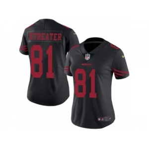 Women's Nike San Francisco 49ers #81 Rod Streater Limited Black Rush NFL Jersey