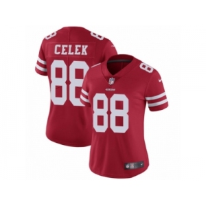 Women's Nike San Francisco 49ers #88 Garrett Celek Vapor Untouchable Limited Red Team Color NFL Jersey
