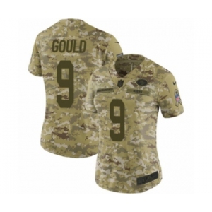 Women's Nike San Francisco 49ers #9 Robbie Gould Limited Camo 2018 Salute to Service NFL Jersey