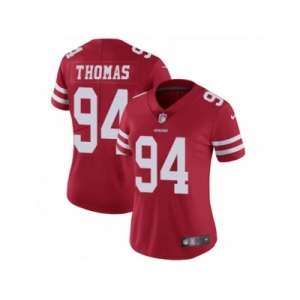 Women's Nike San Francisco 49ers #94 Solomon Thomas Vapor Untouchable Limited Red Team Color NFL Jersey