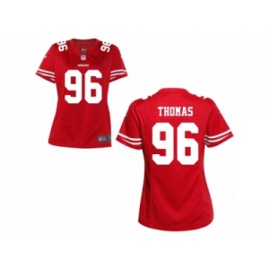 Women's Nike San Francisco 49ers #96 Solomon Thomas Game Red Team Color NFL Jersey
