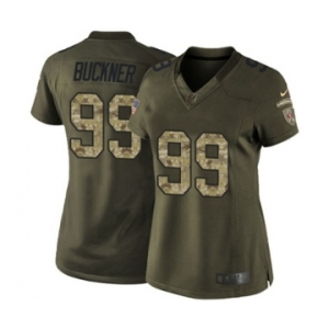 Women's Nike San Francisco 49ers #99 DeForest Buckner Limited Green Salute to Service NFL Jersey